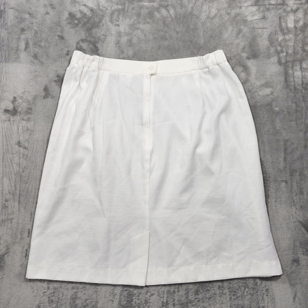 Vintage Sellecca Skirt Womens 22W White Pencil Office Preppy Casual Lightweight